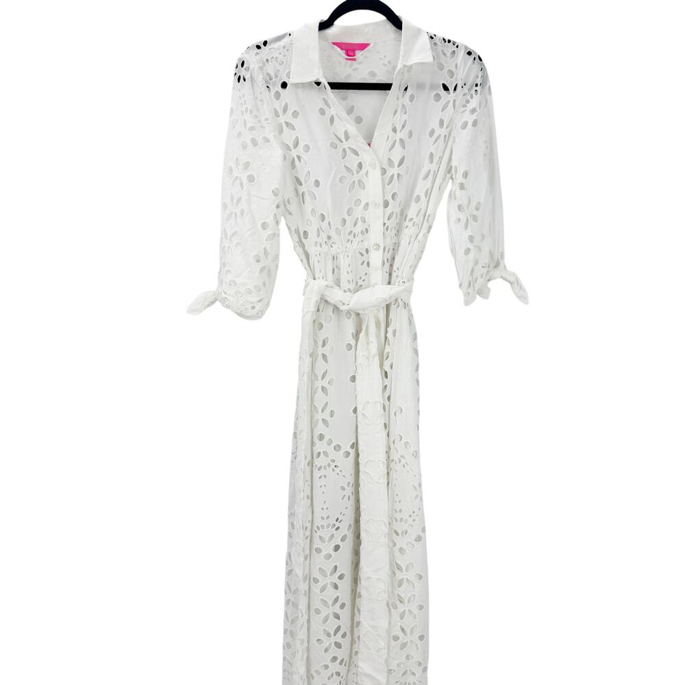 Lilly Pulitzer Amrita Eyelet Midi Dress Resort White Soiree Eyelet Size 2 NWOT - Picture 7 of 13